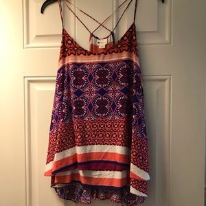 STYLUS colorful print strappy tank top size Lg